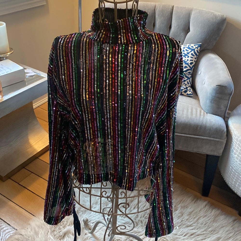 Free People multicolor sequin top